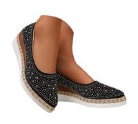 Generisch Espadrilles for Women Heel Shoes Slip On Wedge Sandals Retro Fashion Single Shoes Elegant Slip On Shoes Outdoor Women's Shoes Festive Shoes Safety Shoes Clip Pumps