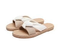 Generisch Espadrilles for Women Platform Slippers Bohemia Slippers Slides Leisure Bathing Slippers Lightweight Outdoor Sandals Mules Woven Sole Casual Summer Shoes for Beach Holiday Everyday, Z1 Khaki