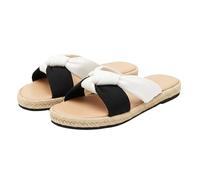 Generisch Espadrilles for Women Platform Slippers Bohemia Slippers Slides Leisure Bathing Slippers Lightweight Outdoor Sandals Mules Woven Sole Casual Summer Shoes for Beach Holiday Everyday, Z1 Black
