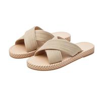Generisch Espadrilles for Women Platform Slippers Bohemia Slippers Slides Leisure Bathing Slippers Lightweight Outdoor Sandals Mules Woven Sole Casual Summer Shoes for Beach Holiday Everyday, Z2 Khaki