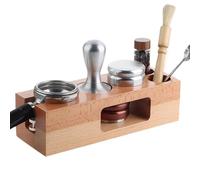 Generisch Espresso Tamping Station | 58 mm Wood Natural Multi-Purpose Holder, Espresso Machine Accessories - For The Café Kitchen Counter Corner In The Morning And For Daily Brewing On The