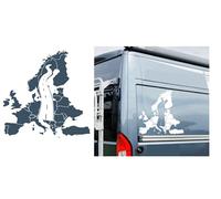 Generisch Europe Map Sticker Europe Map Sticker for Camper Van or Wall Sticker (43/8/1) Matte Black 40 x 40 cm