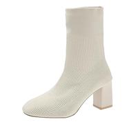 Generisch Europe the United States as well as the foreign trade of the United States for thick boots with round after the strap classic models ankle boots short boots, White, 8 UK