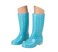 Generisch Eva Women's Rain Boots Non-Slip Kitchen Shoes for Household Lightweight Dining Room Clogs Polka Dot Work Shoes with Low Heel Ideal for Wet Seasons, blue, 6 UK