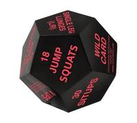 Generisch Exercise Dice, 12 Sided Workout Cube, Fun Fitness Games, Small Gym Equipment with Randomised Exercises for Squats, Push Ups Cardio, Home Training, Sports Group Activities for Men and Women