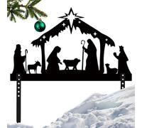 Generisch Exhibición De La Escena De La Al Aire Libre,Silueta De Al Aire Libre De Metal | De Resistentes A La Intemperie para Decoración Navideña, Decoraciones De Porche De