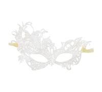 Generisch Exquisite Women's Makeup Face Shield for Dance Festive Occasions with Luxury Gold Powder Decoration as a Crescent Moon Carnival Mask (White, One Size)