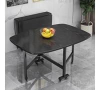 Generisch Extendable Small Dining Table Drop Leaf Folding Kitchen Table on 6 Wheels Solid Wood with Carbon Steel Frame Supports 400Kg Space-Saving & Versatile Design