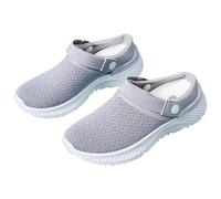 Generisch Extra Weit Hausschuhe Damen,Schuhe Mit Klettverschluss Senioren,Rutschfest Pantoletten,Ultra Leicht Und Bequem Walking Shoes, Sommer Badelatschen,Strand Schuhe,Sandalen,OrthopäDische, Grey