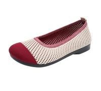 Generisch Fabric Shoes Women's Mother Shoe Summer Mesh Breathable Comfortable Walking Shoes Lightweight Non-Slip Trainers Outdoor Hiking Casual Summer Shoes for Elderly People 35-41, red, 8 UK