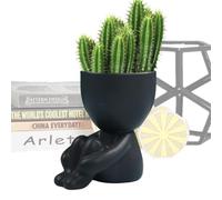 Generisch Face Plant Pots Head - Ceramic Succulent Pots with Drainage Holes - Decorative Human Shape Flower Pots for Mini Plants, Air Plants, Succulents, Ferns