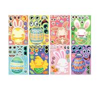 Generisch Face Stickers - 8 Sheets Funny Gift Bag Fillers, Cartoon Easter Faces Stickers Make Yourself - for Children, Arts & Crafts, Classroom, Home, School & Birthday Parties