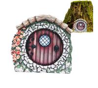 Generisch Fairy Door for Wall, Miniature Door, Wooden Gnome Door for Fairy House, Fairy Garden Art Doors, Fairy House Accessories, Yard Garden Decoration