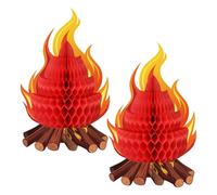 Generisch Fake Fire Pit, 3D Cardboard Artificial Centrepiece - Two Pieces Artificial for Table, Room, Home, Party, Wedding, Reception, Dinner, Patio and