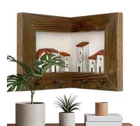 Generisch Farmhouse Wall Hooks - Vintage Wooden Corner Holder, Multipurpose Metal Hooks, Space Saving Organizer, Durable Wall Accessories | For Entryway, Hallway, Mudroom, Living Room, The Ha