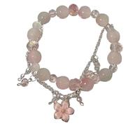Generisch Fashion Jewellery Bracelet Silver Bracelet For Ladies In Peach Chain Bracelet Because Leather Bracelet, one size, ABS, No Gemstone