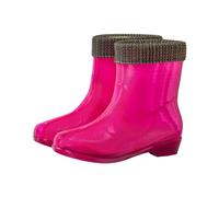 Generisch Fashion Ladies Wellington Boots for Rain Non-Slip Heavy Duty Jelly Shoes with Warm Fleece Lining for Optimal Comfort Style Fashion Rain Boots Trendy Design, Hot Pink, 8 UK
