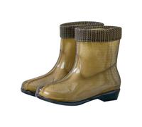Generisch Fashion Ladies Wellington Boots for Rain Non-Slip Heavy Duty Jelly Shoes with Warm Fleece Lining for Optimal Comfort Style Fashion Rain Boots Trendy Design, black, 8.5 UK