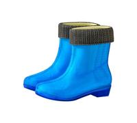Generisch Fashion Ladies Wellington Boots for Rain Non-Slip Heavy Duty Jelly Shoes with Warm Fleece Lining for Optimal Comfort Style Fashion Rain Boots Trendy Design, blue, 7 UK