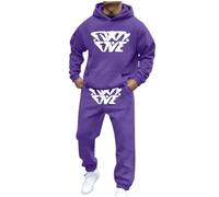 Generisch Fashion Men's Suits for Everyday Leisure Shopping - Comfortable Wide Fit with Eye-catching Print Casual Design Ideal for Winter, Dark purple, XL