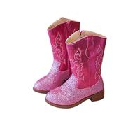 Generisch Fashion Winter Boots Girls Warm Long Calf High Leather Ankle Boots for Kids Stylish Boots Non-Slip Comfortable Kids Boots, Pink (pink 1), 4 UK Child