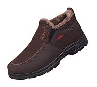 Generisch Fashion Winter Men's Snow Boots Round Toe Thick Bottom Slip Plain Warm Comfortable Waterproof Robust Grip Sole, a, 9 UK