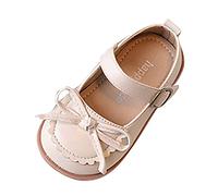 Generisch Fashionable all-season ankle boots for girls with bow decoration, practical hook loop for a comfortable fit, White, 6 UK Child