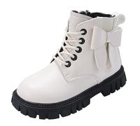 Generisch Fashionable ankle boots for girls with robust block heel, soft sole for optimal comfort for everyone, White, 9/10 UK Child