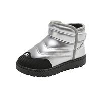 Generisch Fashionable ankle boots for little girls with soft inner lining, non-slip cotton sole for optimal freedom of movement, silver, 2 UK