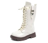 Generisch Fashionable autumn boots for girls with non-slip tread sole, comfortable PU outer material for active children in everyday life, White, 2 UK