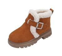 Generisch Fashionable children's boots for girls with side zip, bright accents for stylish everyday outfits, brown, 31.5 EU