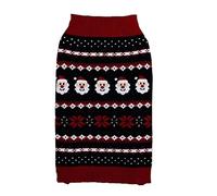 Generisch Fashionable Christmas Jumper for Pets with Gingerbread Man Reindeer Design Festive Snowflakes Motifs (Black, M)