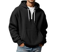 Generisch Fashionable men's hoodie with practical pocket as a versatile companion for leisure, outdoor activities in the cooler seasons, black, S