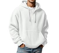 Generisch Fashionable men's hoodie with practical pocket as a versatile companion for leisure, outdoor activities in the cooler seasons, White, 5XL