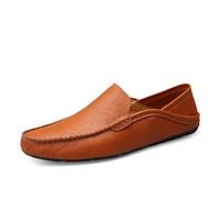 Generisch Fashionable men's slippers with flat sole, comfortable casual shoes, ideal driving for work, everyday life, versatile casual shoes for relaxed activities, brown, 6 UK