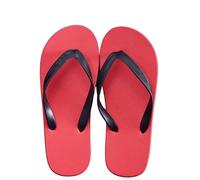 Generisch Fashionable Plain Flip Flops for Men - Casual Comfortable Beach Sandals for Leisure Holiday Everyday with Toe Separator Design Flat Sole Non-Slip Profile for Spring, red, Large