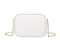 Generisch Fashionable shoulder bag for women with elegant striped pattern, functional chain design, purse for stylish everyday companion, gray, One Size