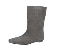 Generisch Fashionable slip-on boots with pointed toe flat heel for everyday leisure mid-calf boots stretchy material comfortable ankle boots for casual walks, gray, 7 UK