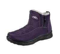Generisch Fashionable winter ankle boots with fleece lining for exceptional comfort, lasting warmth in the cold season as a versatile companion, purple, 5 UK