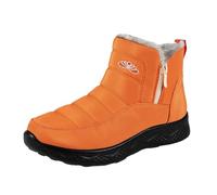 Generisch Fashionable winter ankle boots with fleece lining for exceptional comfort, lasting warmth in the cold season as a versatile companion, orange, 9 UK