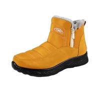 Generisch Fashionable winter ankle boots with fleece lining for exceptional comfort, lasting warmth in the cold season as a versatile companion, yellow, 8 UK