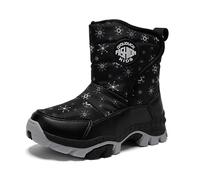 Generisch Fashionable winter boots for girls with wool lining, non-slip outsole, ideal for cold snow days, children, outdoor activities, black, 13 UK Child