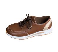 Generisch Fashionable Women's Casual Shoes, Thick Sole, Lace-Up Shoes, Comfortable Round Toes, High Quality, Sporty Everyday Shoes, Perfect for Large Sizes, brown, 9 UK