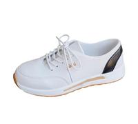 Generisch Fashionable Women's Casual Shoes, Thick Sole, Lace-Up Shoes, Comfortable Round Toes, High Quality, Sporty Everyday Shoes, Perfect for Large Sizes, White, 9 UK