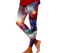 Generisch Fashionable women's leggings with star pattern for leisure, sports, everyday life, comfortable stylish leggings for women, ideal for on the go, red, S