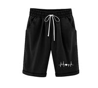 Generisch Fashionable women's leisure trousers with trendy print, practical pockets for summer lightness, comfortable freedom of movement in everyday life, black, S