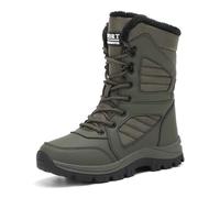 Generisch Fashionable women's winter snow boots with thick tread sole, non-slip construction for optimal grip, as well as warming high shaft, winter boots, western ankle boots for women, Army Green, 6
