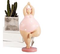 Generisch Fat Lady Yoga Sculpture - Resin Body Positive, Curvy Pose Figure | Zen Meditation Ornament, Self-Love Art Piece, Plus Size Figure, Mindful Table for Room Exhibition