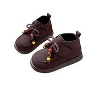 Generisch Faux Leather Crawling Shoes Kids Boys Girls Western Boots Soft Sole Non-Slip Trainers Lightweight Trainers Comfortable Flat Hiking Shoes Cowboy Boots First Walking Shoes, brown, 8.5 UK