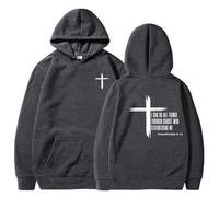 Generisch Features of 3D Men's Digital Print Sweatshirt, Street Sports Fashion Trend Hoodie: Jumper Men L, gray, XL